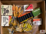 [SKU: 102186] flat of 20 GA shotgun ammo- full/partial boxes, some slugs