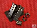 [SKU: 102611] small misc. lot- 2 magazines, Ruger scope rings and an unidentified cylinder