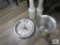 aluminum measuring cup, pie pan, pie slicer