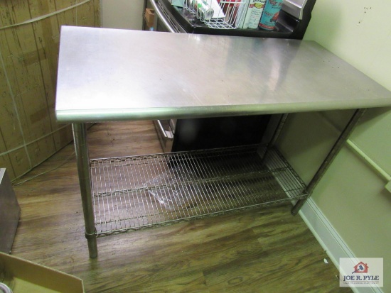 Stainless steel table 2 ft wide, 4 ft long, 36 inches tall