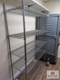 5 tier stainless steel shelves 4 ft wide approx. 18 inches deep