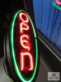 Oval neon OPEN sign