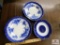Small floe blue small plates and saucer