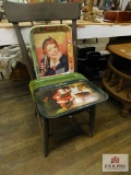 Coke trays and chair