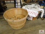 Baskets, linens and clothespins