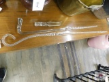 Glass canes and knife