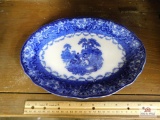 Blue and white platter