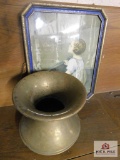 Antique brass spittoon