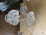 Pressed glass pedestal candy dishes