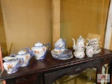 Collection of china tea pot and cups