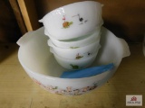 Large GROG bowl and small bowls