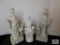 2 Ceramic oriental statutes of ladies w/ dogs