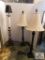 Brass floor lamp and 3 tall side lamps