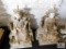 Pair of pieced bone statues and empress