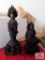 Hindu statues cast metal w/ crowns