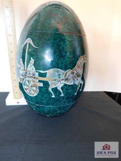 Ceramic carved oriental egg