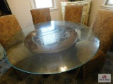 54-Inch glass table and 4 chairs