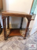 Side table w/ decorative bamboo legs