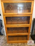 Book case w/ leaded glass doors, not stacking