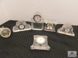 Waterford crystal clock & other miniature clocks