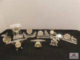Miniature crystal clocks, elephants, turtles, planes, bears