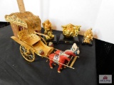 Small rickshaw w/ horses, miniature crown