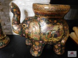 Elephant stand highly decorated w/ moriage