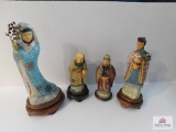 Enameled oriental statues