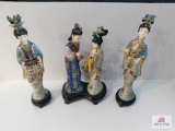 Hand-painted enameled statues