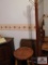 Coat rack, high stool and tables