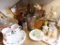 Vintage kitchen items, wooden boxes