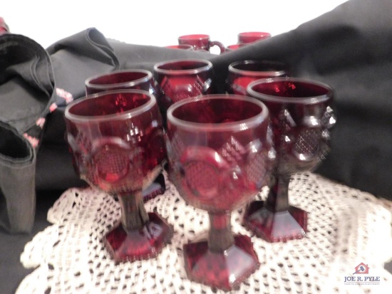 Avon ruby juice glasses