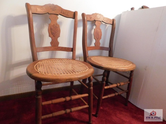 Victorian cane seat chairs