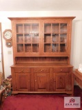 2pc. Oak step back cupboard 6ft.66x32x18