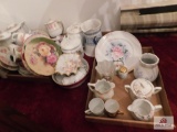 Antique chin tea, coffee pots, cups, saucers