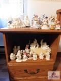 Stand and contents, snow babies and dept.56