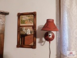 Tole lamp and mirror