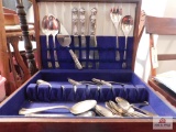 silver chest and silver plate flatware