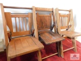 3 antique ,folding children's chairs