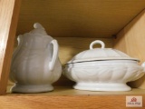 Ironstone tureen and covered jar