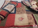 Handstitched quilt and shams 84x82