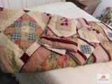Hand stitched quilt and shams 8ft x84 in