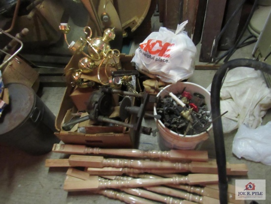 lot of misc. spindles, fittings, etc.