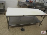 cutting table w knife holder approx. 30 inches wide, 72 inches long, 34 inches tall
