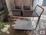 metal cart w 2 tubs