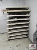 steel stack base approx. 48 inches long, 48inches wide, 48 inches deep lot of 8