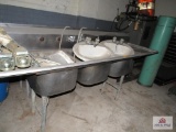 two 3 bowl stainless steel sinks approx. 93 inches long 4 handwash sinks included