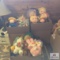 2 boxes cloth dolls and box stuffed animals