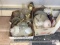 2 boxes of vintage lamp shades