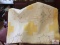 Vintage hand stitched yellow and white quilt 88 X 62 some wear